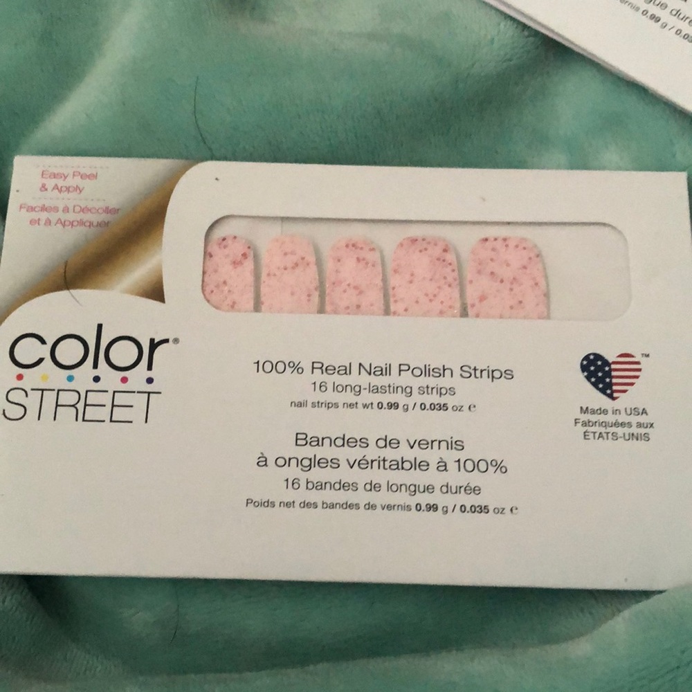 Color street nail polish strips pink warrior